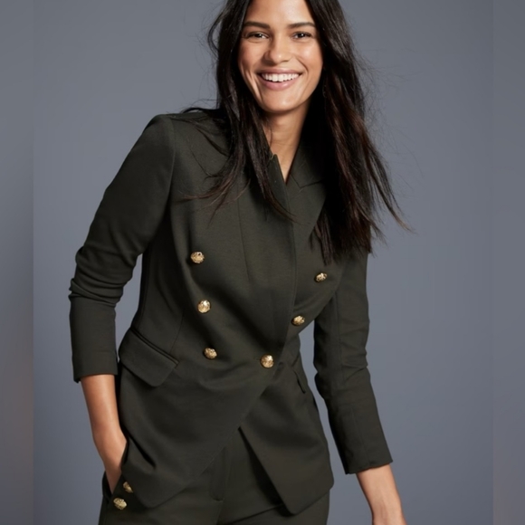 White House Black Market Sergeant Gold Button Studio Blazer Jacket - Picture 1 of 13